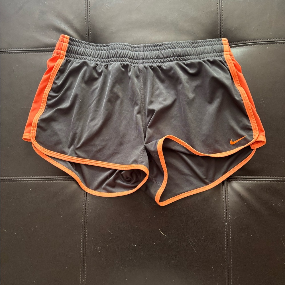Nike Gray and Orange Athletic Shorts Lightweight Performance